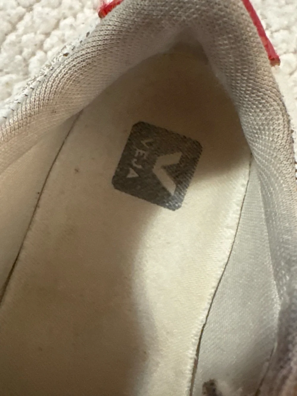Veja Kids White Sneakers with Navy V and Red Heel Tab